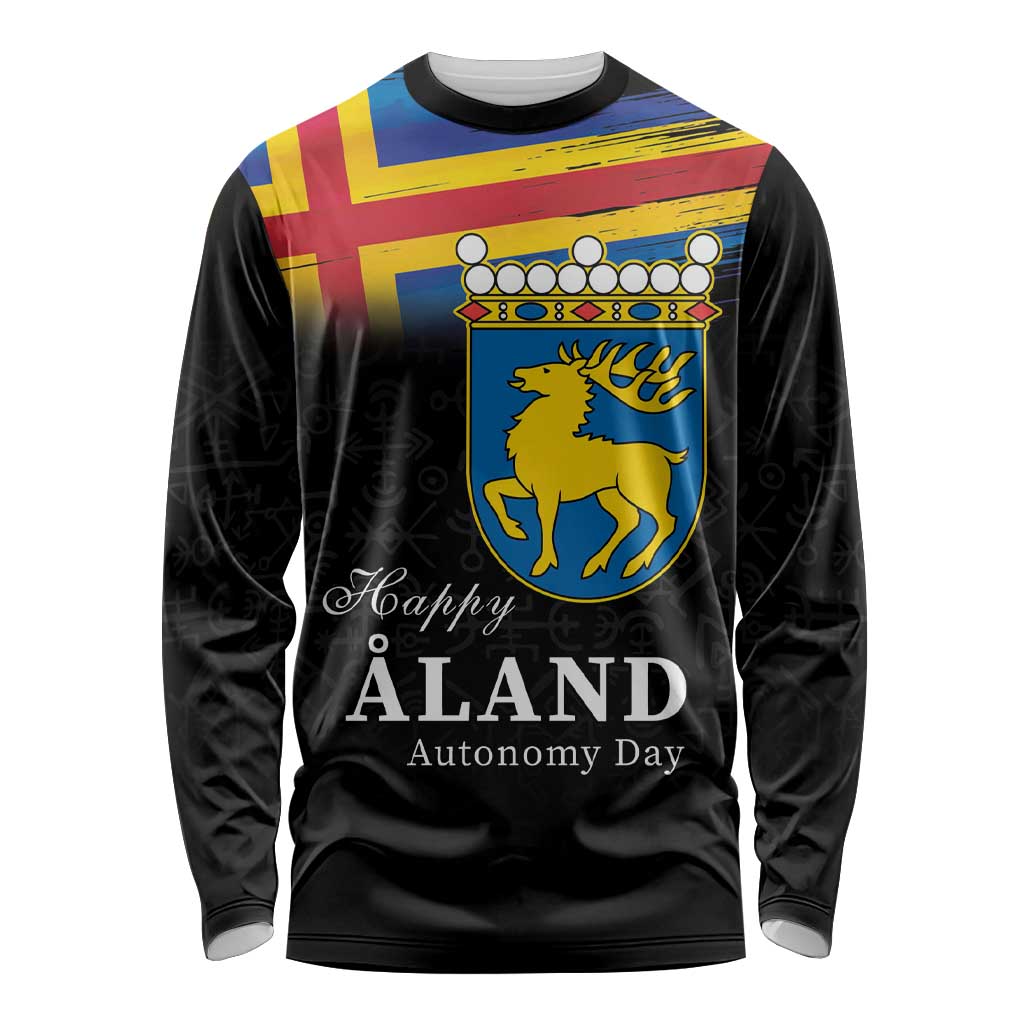 Happy Aland's Autonomy Day Long Sleeve Shirt Coat Of Arms