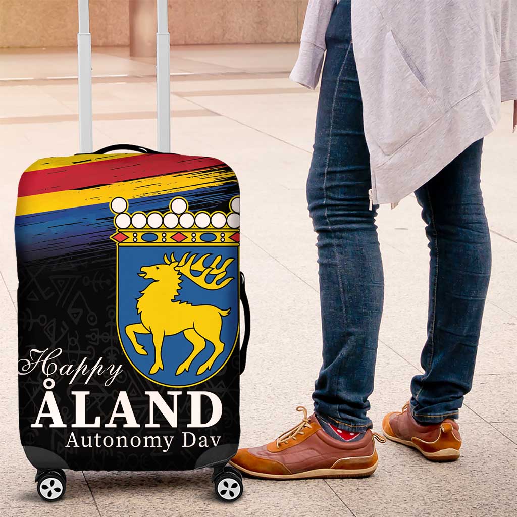 Happy Aland's Autonomy Day Luggage Cover Coat Of Arms