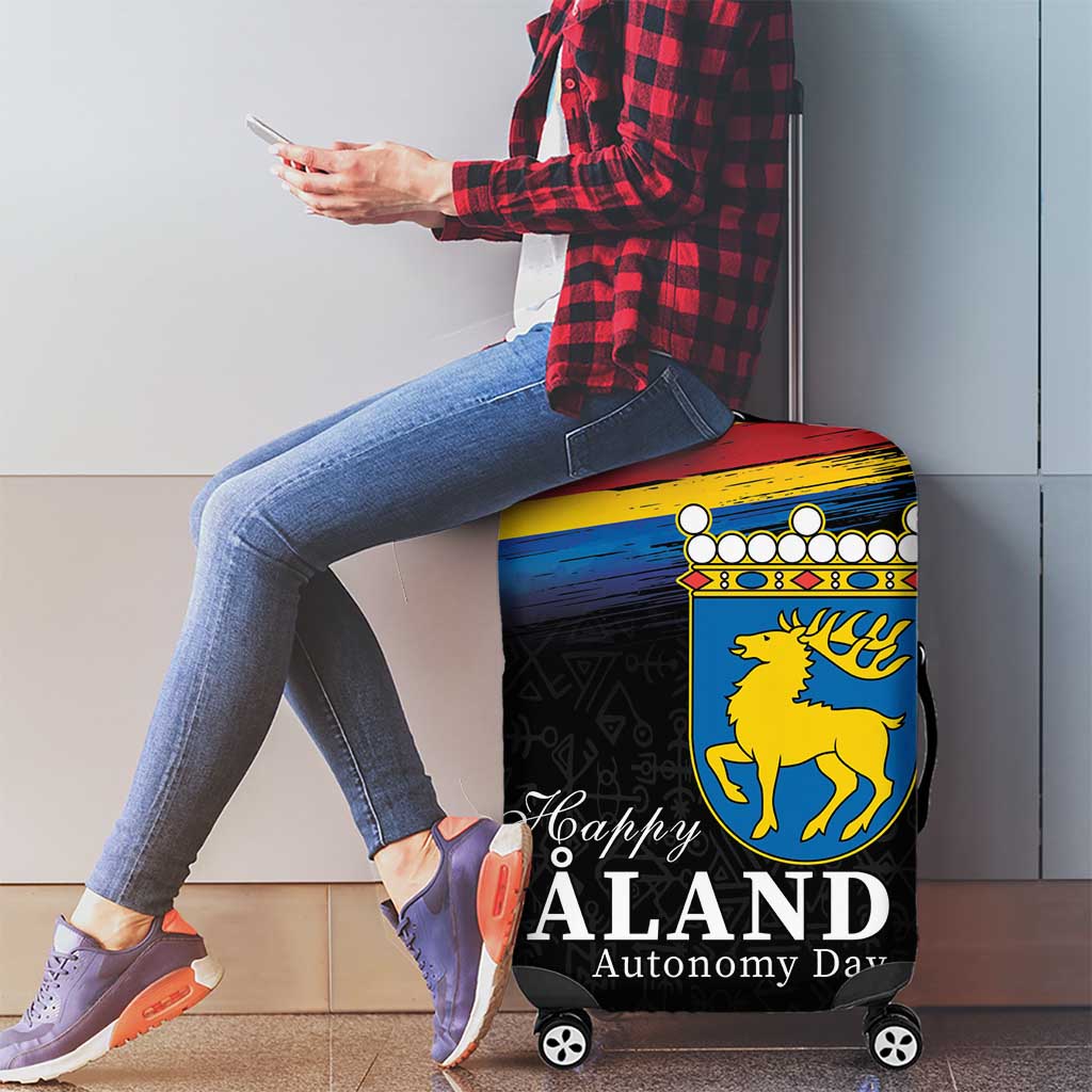 Happy Aland's Autonomy Day Luggage Cover Coat Of Arms