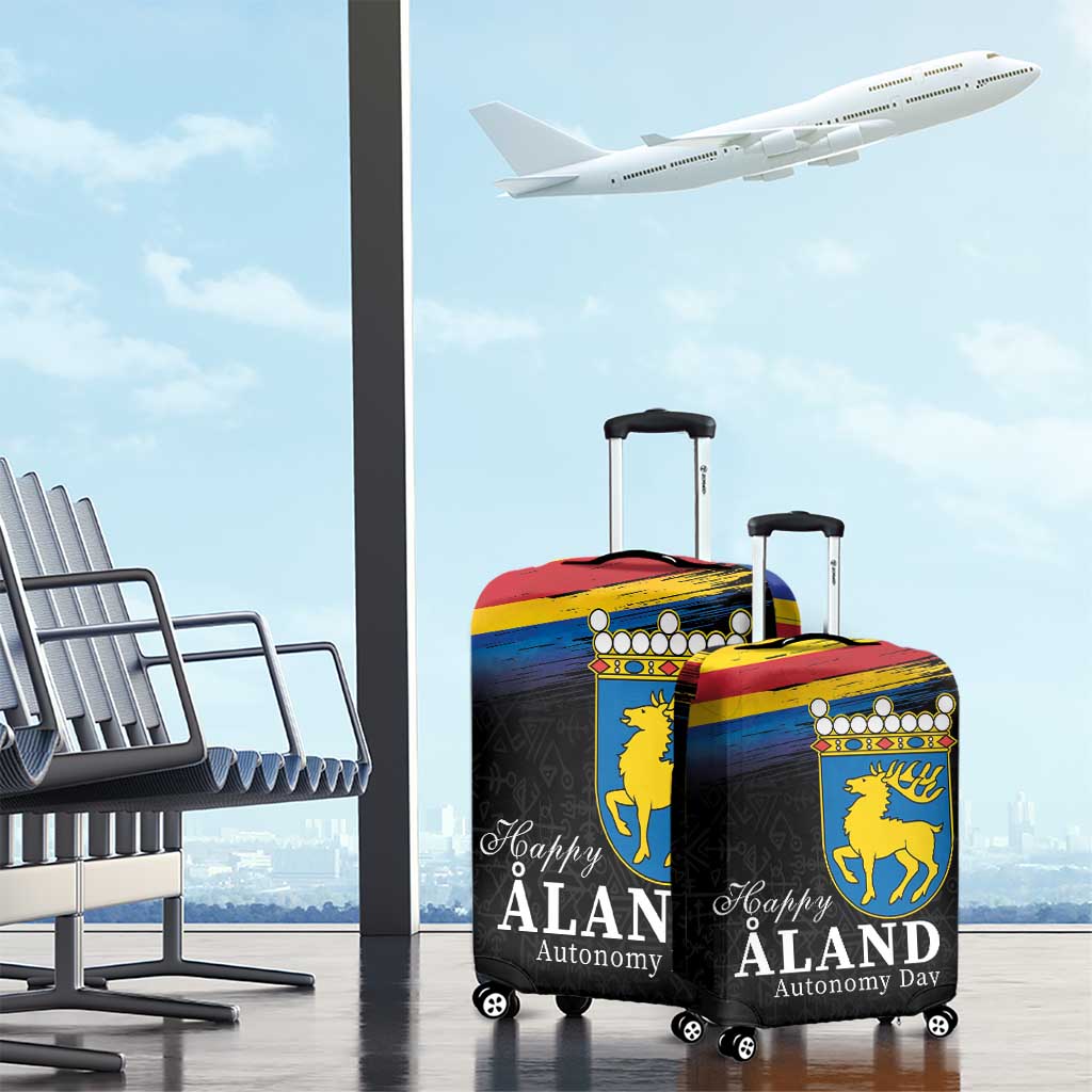 Happy Aland's Autonomy Day Luggage Cover Coat Of Arms