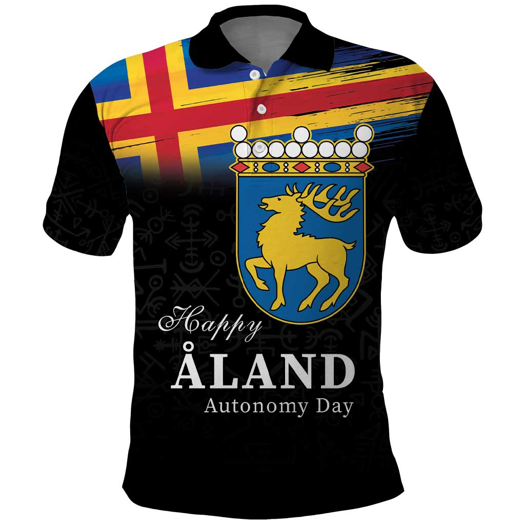 Happy Aland's Autonomy Day Polo Shirt Coat Of Arms