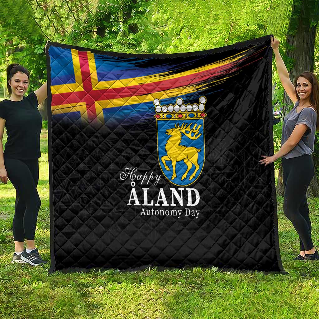 Happy Aland's Autonomy Day Quilt Coat Of Arms