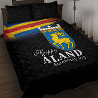 Happy Aland's Autonomy Day Quilt Bed Set Coat Of Arms