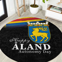 Happy Aland's Autonomy Day Round Carpet Coat Of Arms