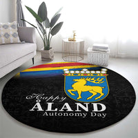 Happy Aland's Autonomy Day Round Carpet Coat Of Arms