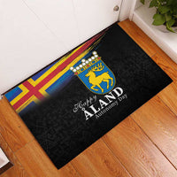 Happy Aland's Autonomy Day Rubber Doormat Coat Of Arms