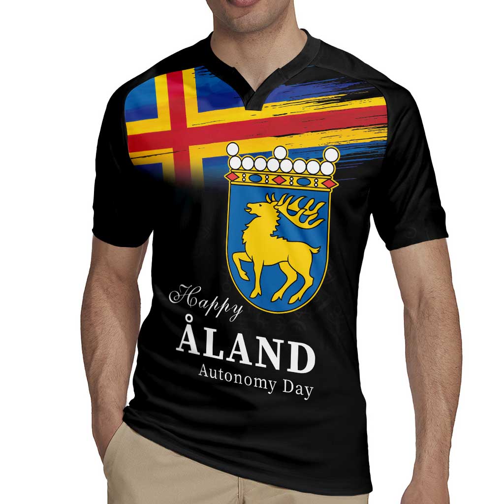 Happy Aland's Autonomy Day Rugby Jersey Coat Of Arms