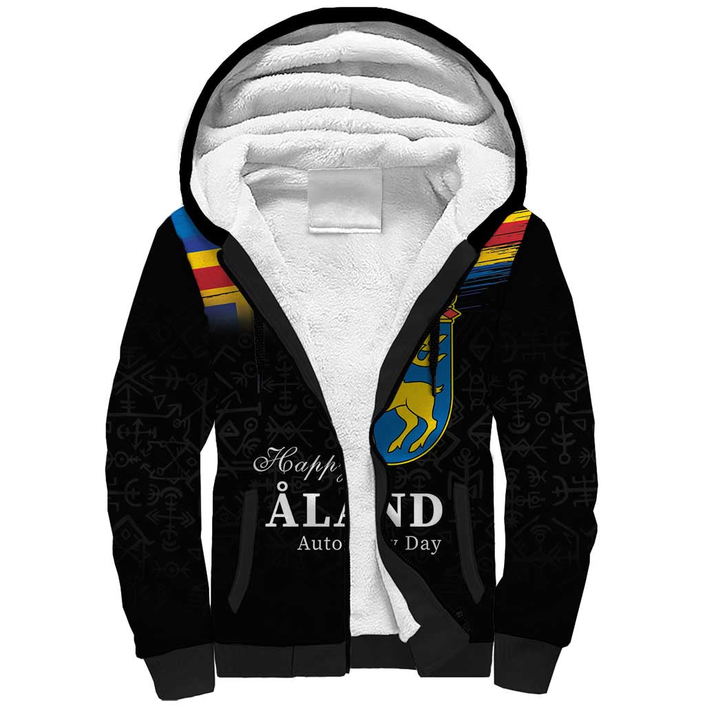 Happy Aland's Autonomy Day Sherpa Hoodie Coat Of Arms