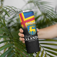 Happy Aland's Autonomy Day Skinny Tumbler Coat Of Arms