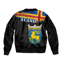Happy Aland's Autonomy Day Sleeve Zip Bomber Jacket Coat Of Arms