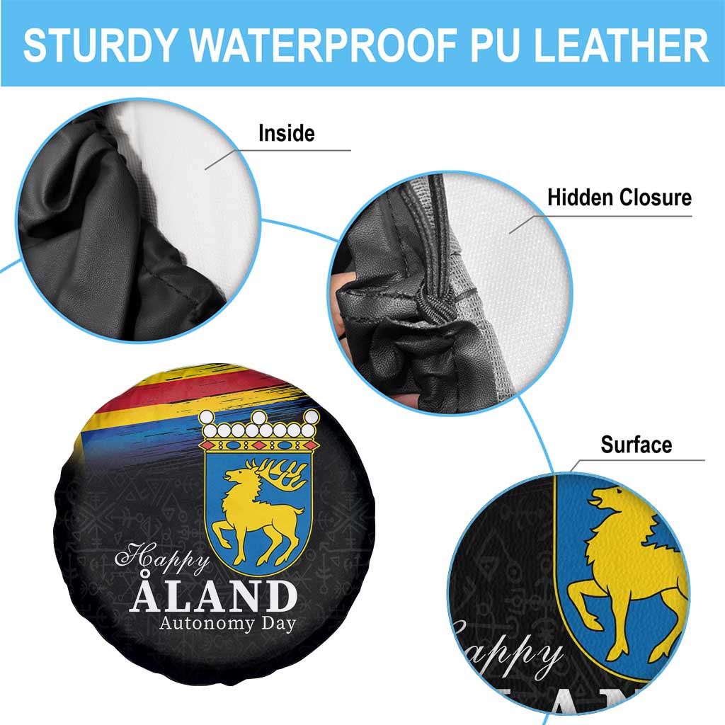 Happy Aland's Autonomy Day Spare Tire Cover Coat Of Arms