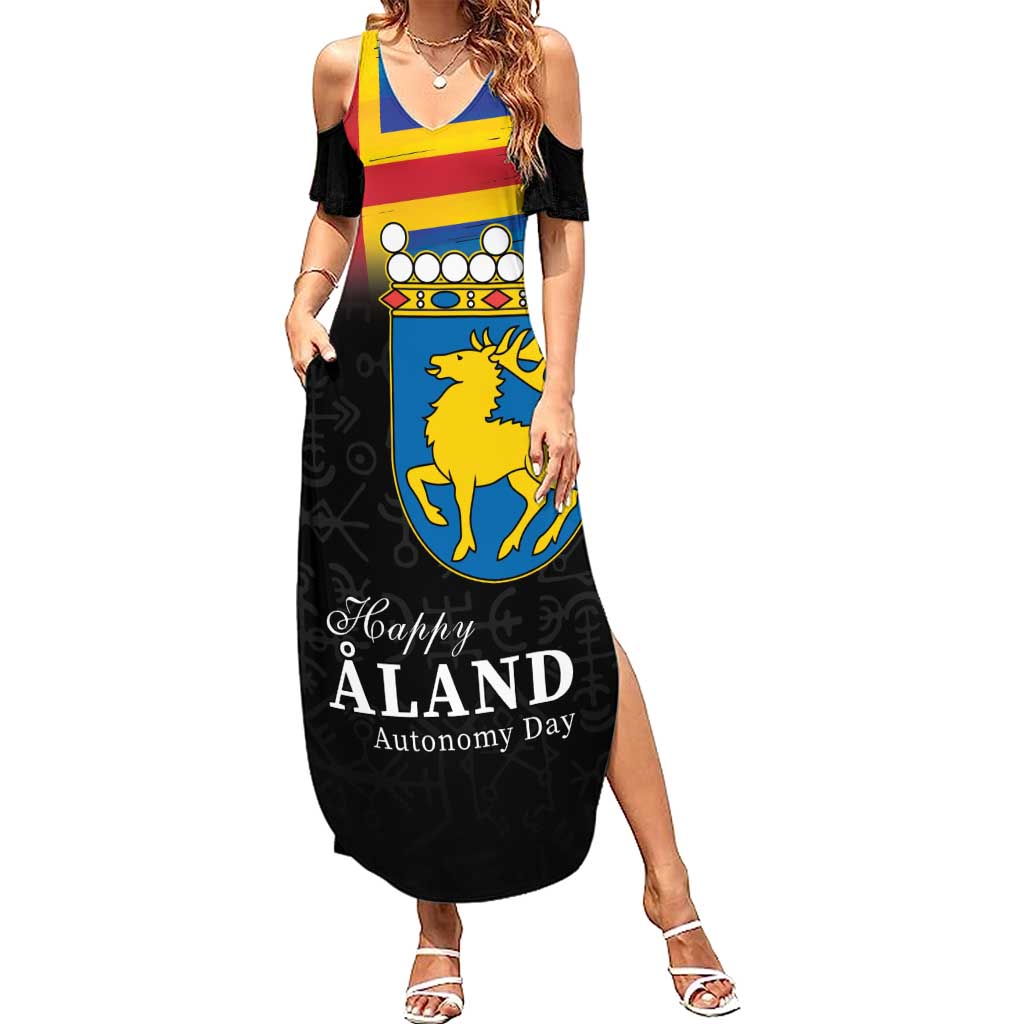 Happy Aland's Autonomy Day Summer Maxi Dress Coat Of Arms