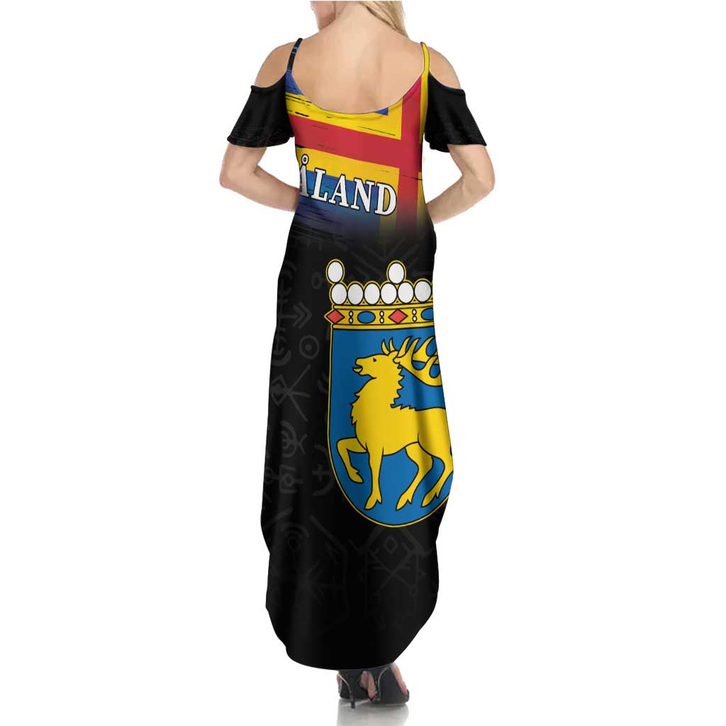 Happy Aland's Autonomy Day Summer Maxi Dress Coat Of Arms