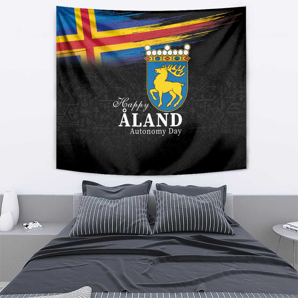Happy Aland's Autonomy Day Tapestry Coat Of Arms