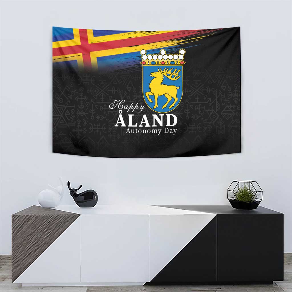 Happy Aland's Autonomy Day Tapestry Coat Of Arms