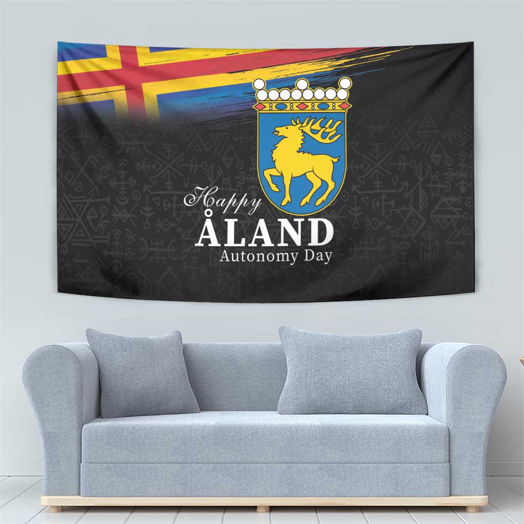 Happy Aland's Autonomy Day Tapestry Coat Of Arms