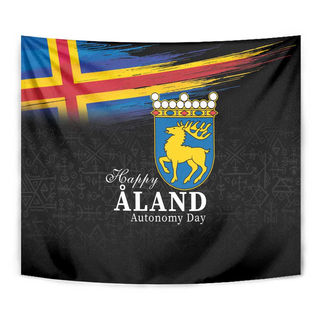 Happy Aland's Autonomy Day Tapestry Coat Of Arms