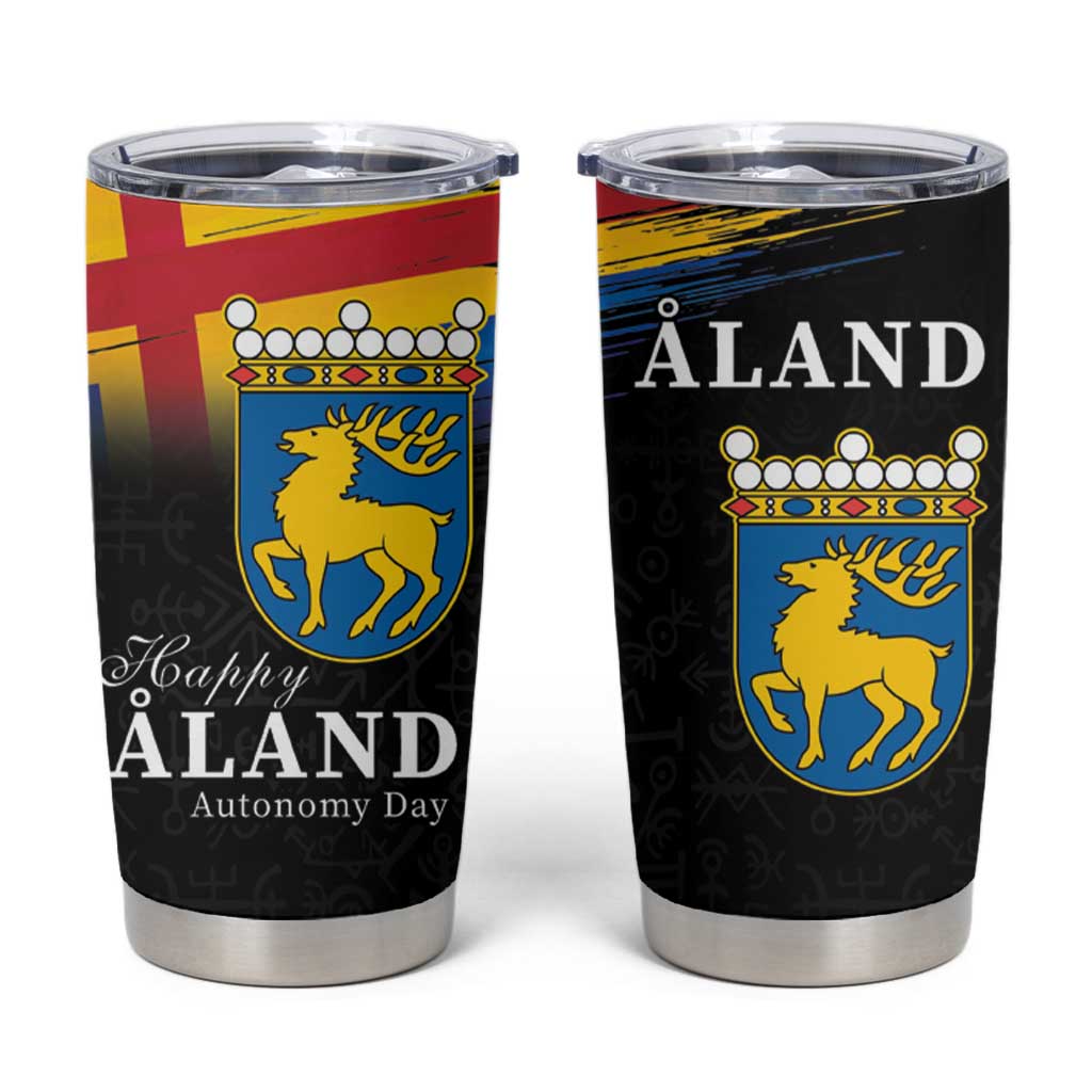 Happy Aland's Autonomy Day Tumbler Cup Coat Of Arms