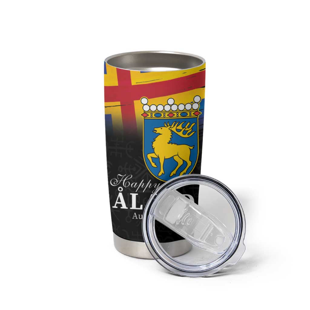 Happy Aland's Autonomy Day Tumbler Cup Coat Of Arms
