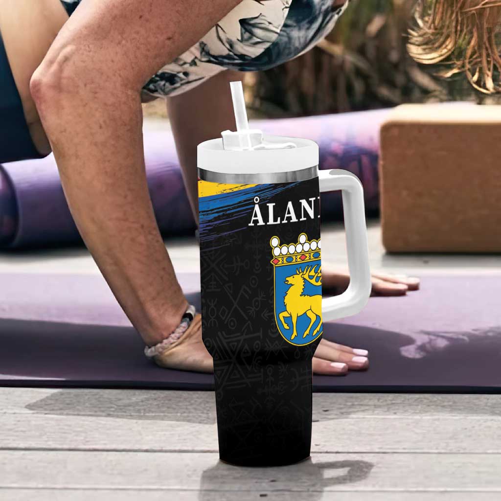 Happy Aland's Autonomy Day Tumbler With Handle Coat Of Arms