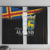 Happy Aland's Autonomy Day Window Curtain Coat Of Arms