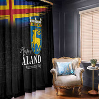 Happy Aland's Autonomy Day Window Curtain Coat Of Arms