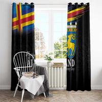 Happy Aland's Autonomy Day Window Curtain Coat Of Arms