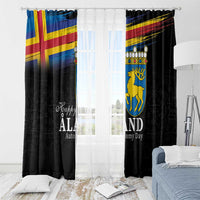 Happy Aland's Autonomy Day Window Curtain Coat Of Arms