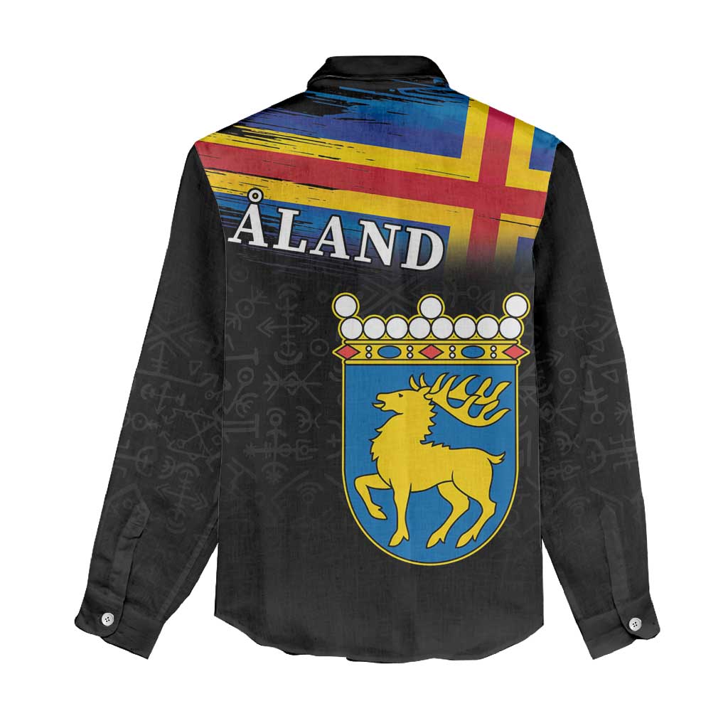 Happy Aland's Autonomy Day Women Casual Shirt Coat Of Arms