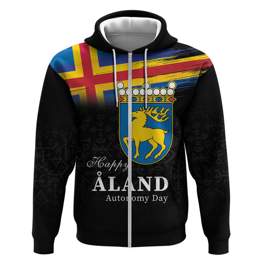 Happy Aland's Autonomy Day Zip Hoodie Coat Of Arms