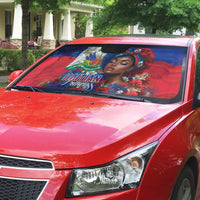 Haitian Princess Auto Sun Shade Cultural Pride Floral Art