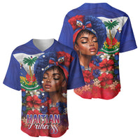 Haitian Princess Baseball Jersey Cultural Pride Floral Art