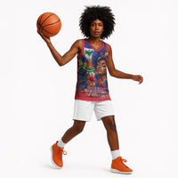 Haitian Princess Basketball Jersey Cultural Pride Floral Art