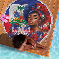 Haitian Princess Beach Blanket Cultural Pride Floral Art