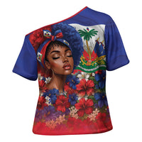Haitian Princess Cross Shoulder Shirt Cultural Pride Floral Art