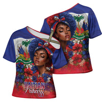Haitian Princess Cross Shoulder Shirt Cultural Pride Floral Art