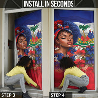 Haitian Princess Door Cover Cultural Pride Floral Art