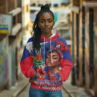 Haitian Princess Hoodie Cultural Pride Floral Art
