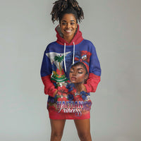 Haitian Princess Hoodie Dress Cultural Pride Floral Art
