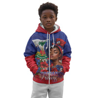 Haitian Princess Kid Hoodie Cultural Pride Floral Art