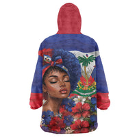 Haitian Princess Kid Wearable Blanket Hoodie Cultural Pride Floral Art