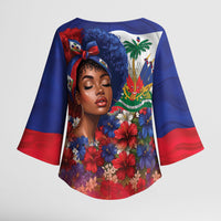 Haitian Princess Kimono Sleeve Blouse Cultural Pride Floral Art