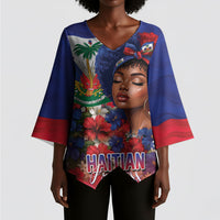 Haitian Princess Kimono Sleeve Blouse Cultural Pride Floral Art