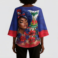 Haitian Princess Kimono Sleeve Blouse Cultural Pride Floral Art