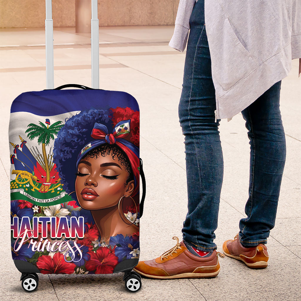 Haitian Princess Luggage Cover Cultural Pride Floral Art