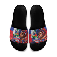 Haitian Princess Slide Sandals Cultural Pride Floral Art