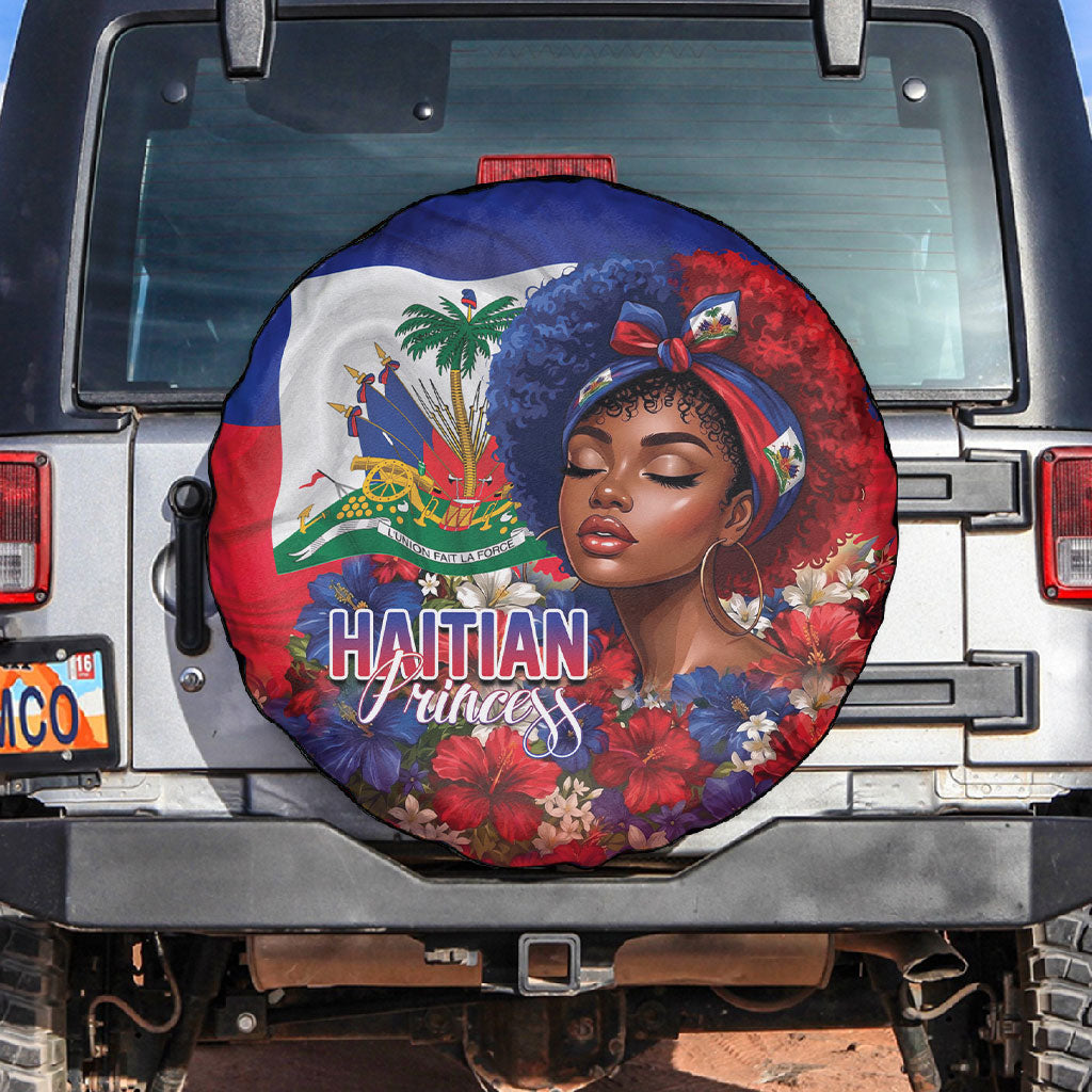 Haitian Princess Spare Tire Cover Cultural Pride Floral Art