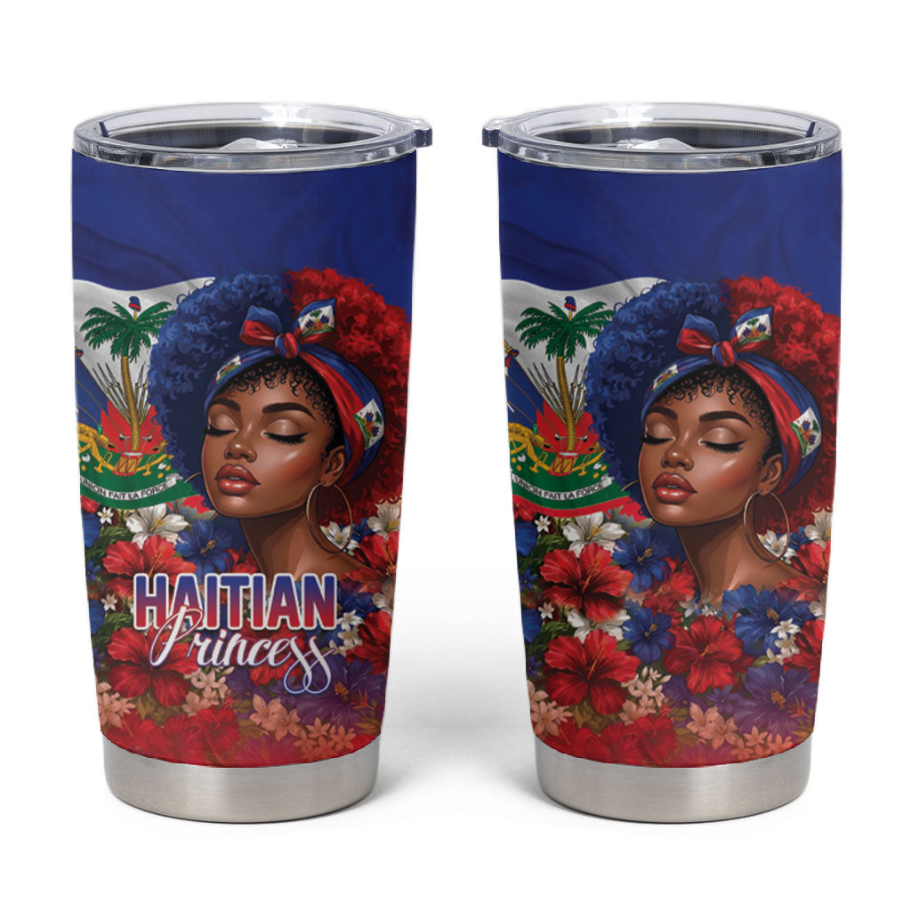 Haitian Princess Tumbler Cup Cultural Pride Floral Art