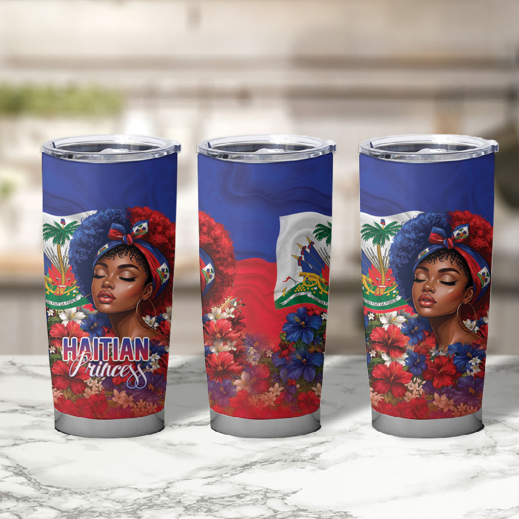 Haitian Princess Tumbler Cup Cultural Pride Floral Art