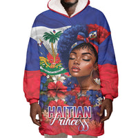 Haitian Princess Wearable Blanket Hoodie Cultural Pride Floral Art